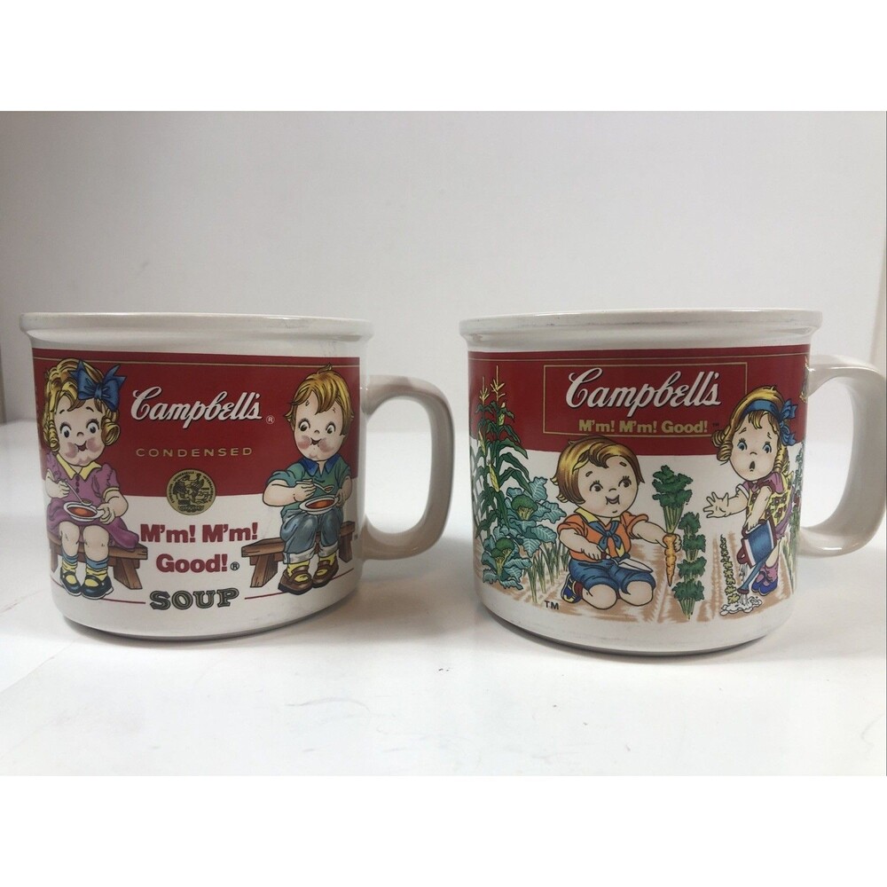 Two Vintage 1993 Campbell Soup M'm! M'm! Good! 14 oz. Mug Cup Westwood